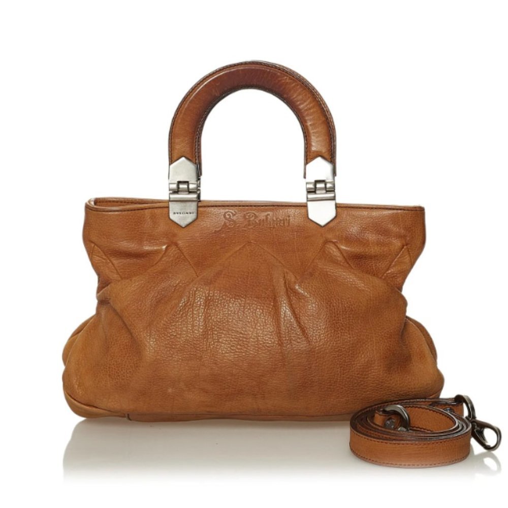 VINTAGE Bulgari (Bvlgari) Brown Leather Satchel